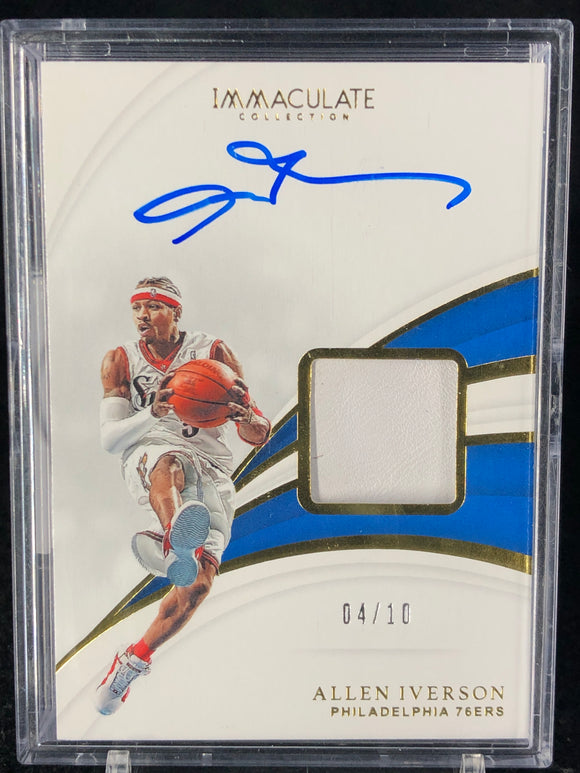 Allen Iverson 2018-19 Immaculate Collection Sneaker Swatches Signatures #/10 - Basketball Cards