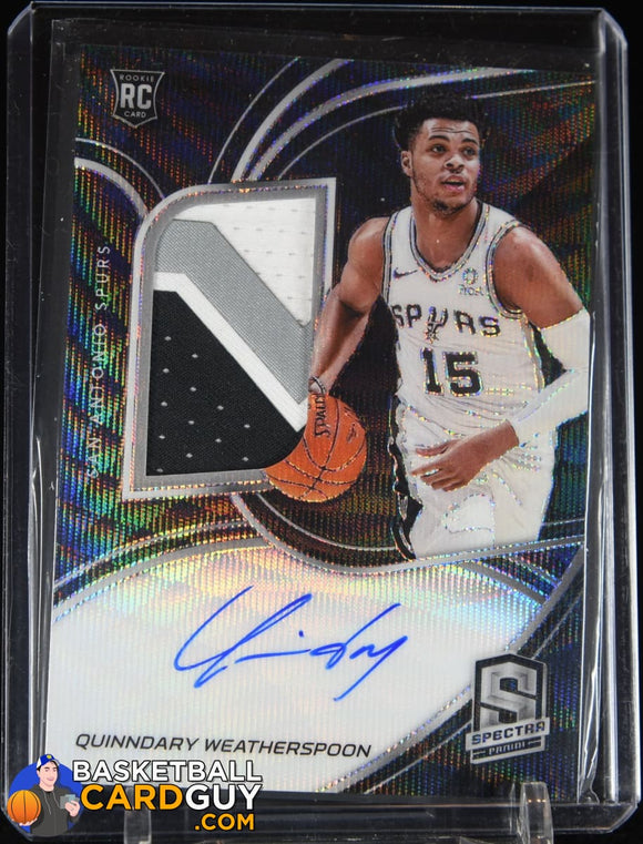 2019-20 Panini Spectra Rookie Jersey Autographs Wave #198 Quinndary Weatherspoon autograph, basketball card, numbered, patch, rookie card