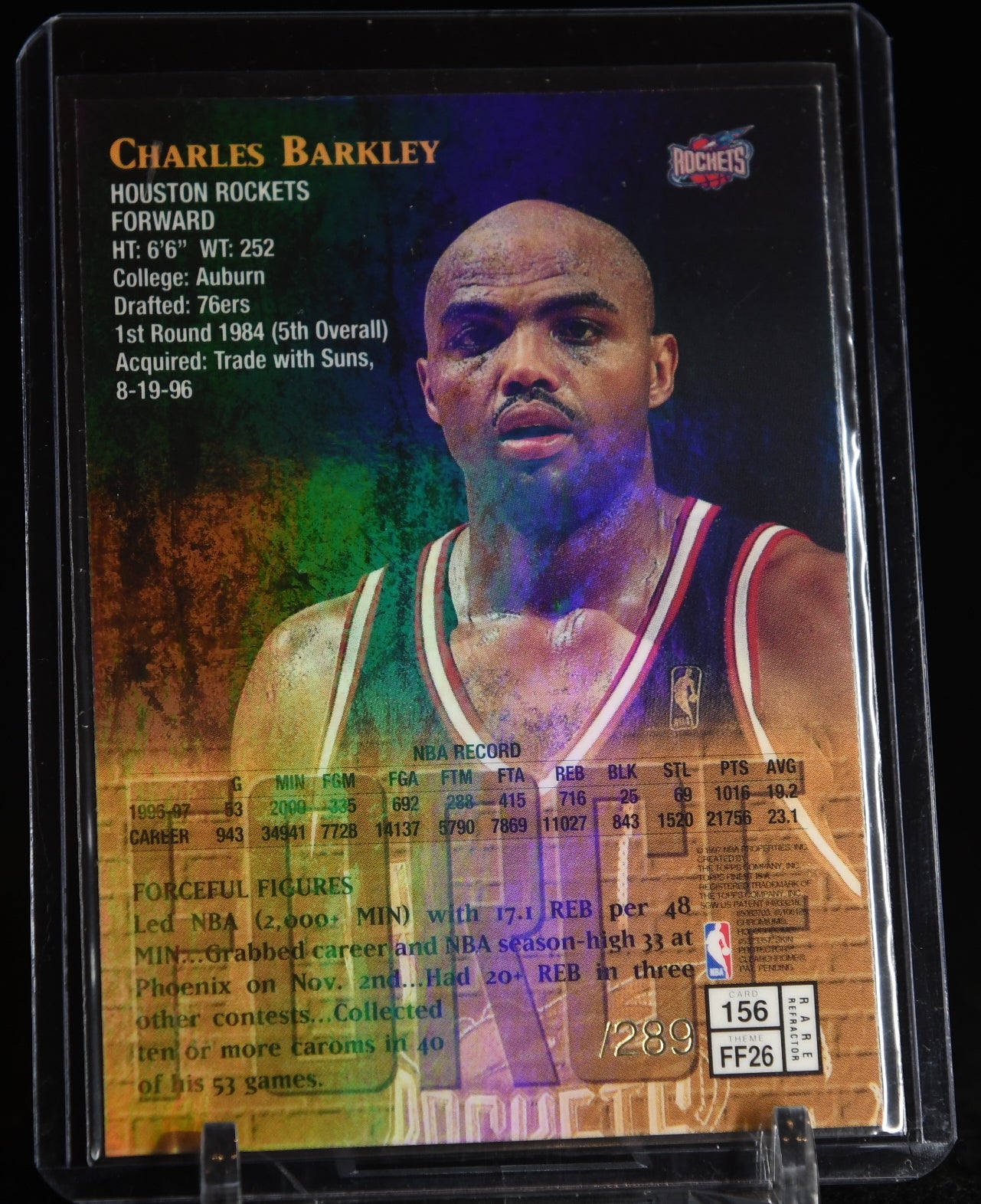 Charles Barkley 1997-98 Finest Refractors GOLD #/289 – Basketball Card Guy