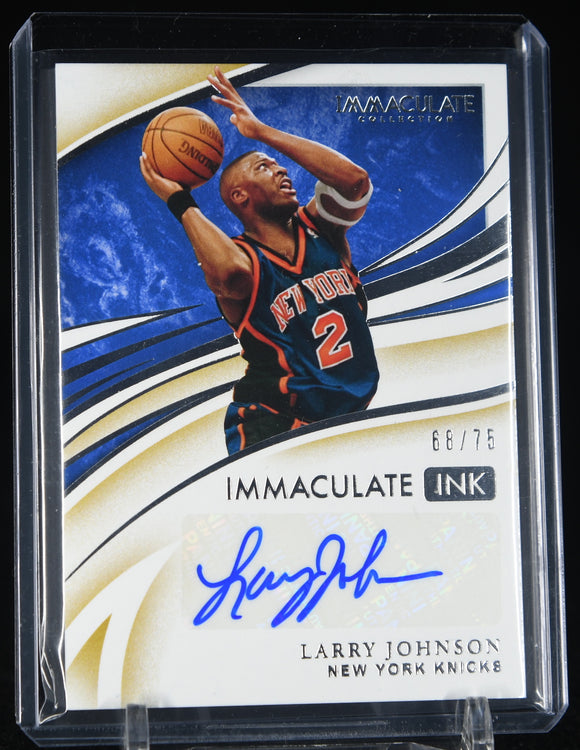 Larry Johnson 2019-20 Immaculate Collection Immaculate Ink #/75