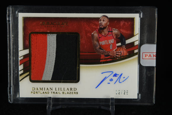 Damian Lillard 2019-20 Immaculate Collection Premium Patch Autographs #/25
