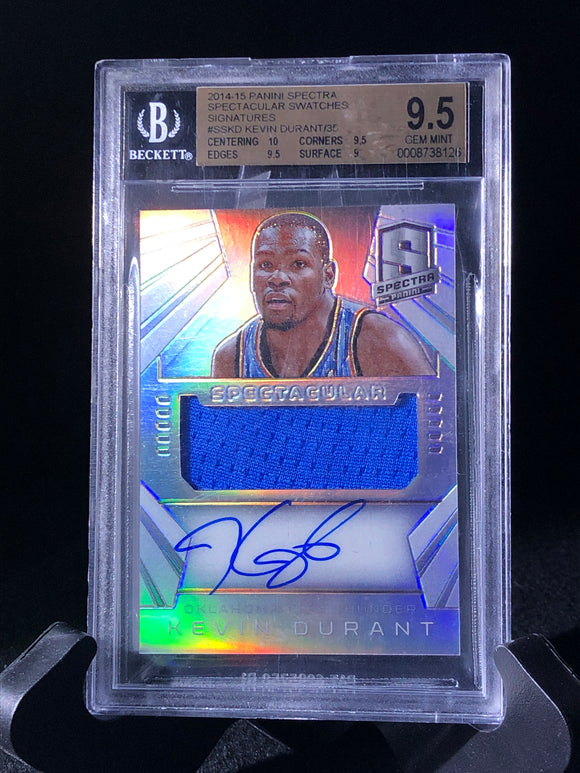 Kevin Durant 2014-15 Panini Spectra Spectacular Swatches Signatures #/35 BGS 9.5 / 10 AUTO - Basketball Cards