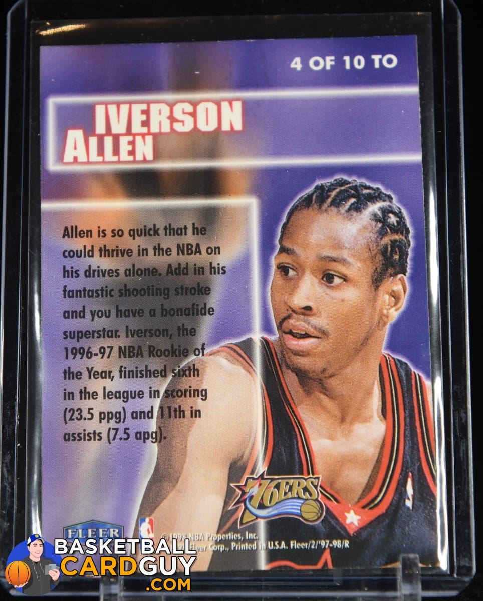 Allen iverson signed Fleer card with high quality coa hologram sticker