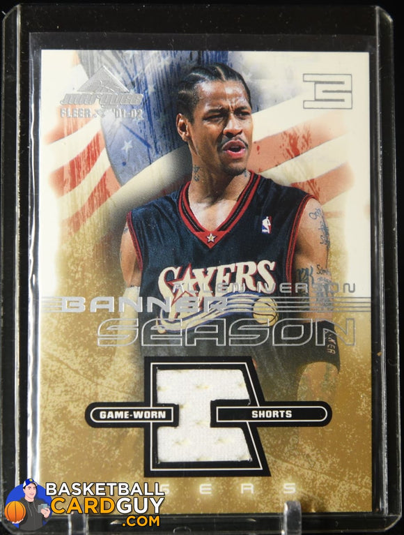 Allen Iverson 2001-02 Fleer Marquee Banner Season Memorabilia #AI basketball card, jersey