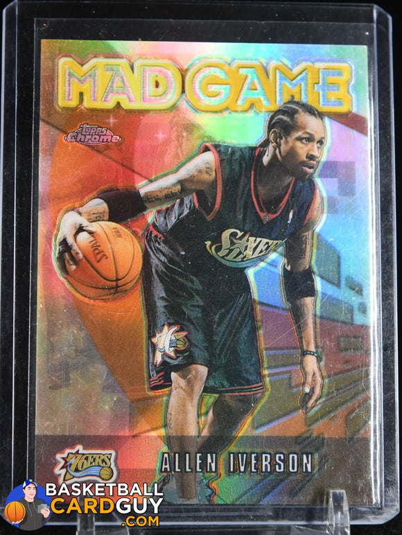 Allen Iverson 2001-02 Topps Chrome Mad Game Refractors #MG1 basketball card, refractor