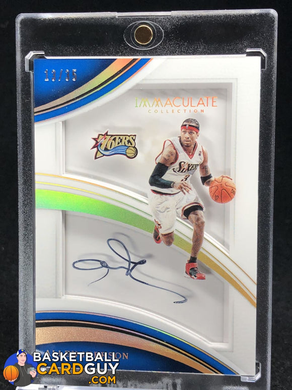 Allen Iverson 2016-17 Immaculate Collection Shadowbox Signatures #/35 - Basketball Cards