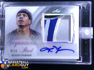 Allen Iverson  2017 Leaf Pearl Paragon Signatures Patch #/10 - Basketball Cards