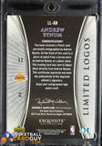 Andrew Bynum 2005-06 Exquisite Collection Limited Logos #LLAN autograph, basketball card, numbered, patch