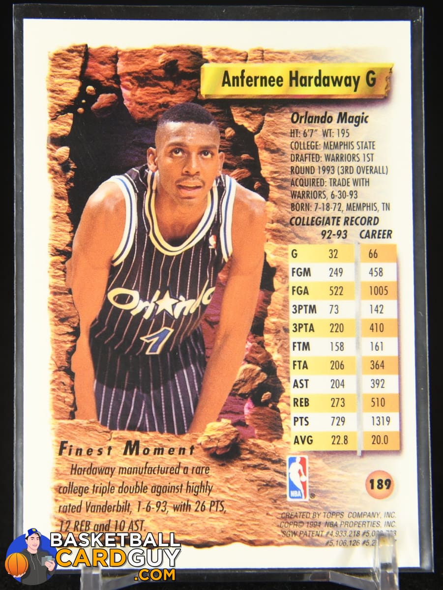 Anfernee Hardaway 1993-94 Finest #189 RC Anfernee Hardaway 1993-94 Finest #189 RC
