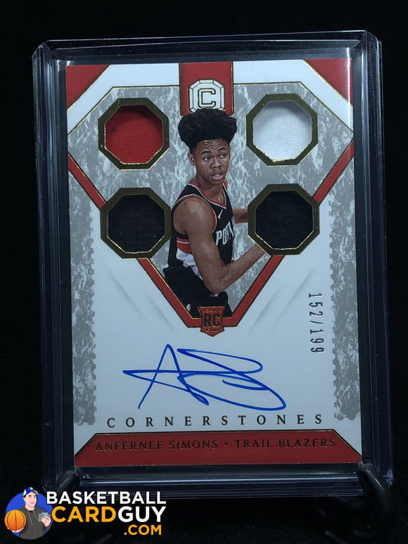 Anfernee Simons 2018-19 Panini Cornerstones #/199 JSY AU RC - Basketball Cards