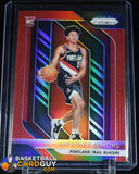 Anfernee Simons 2018-19 Panini Prizm Prizms Red #/299 #61 RC basketball card, numbered, prizm, refractor, rookie card