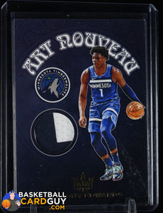 Anthony Edwards 2020-21 Court Kings Art Nouveau Materials Prime #/25 RC basketball card, numbered, patch, rookie card