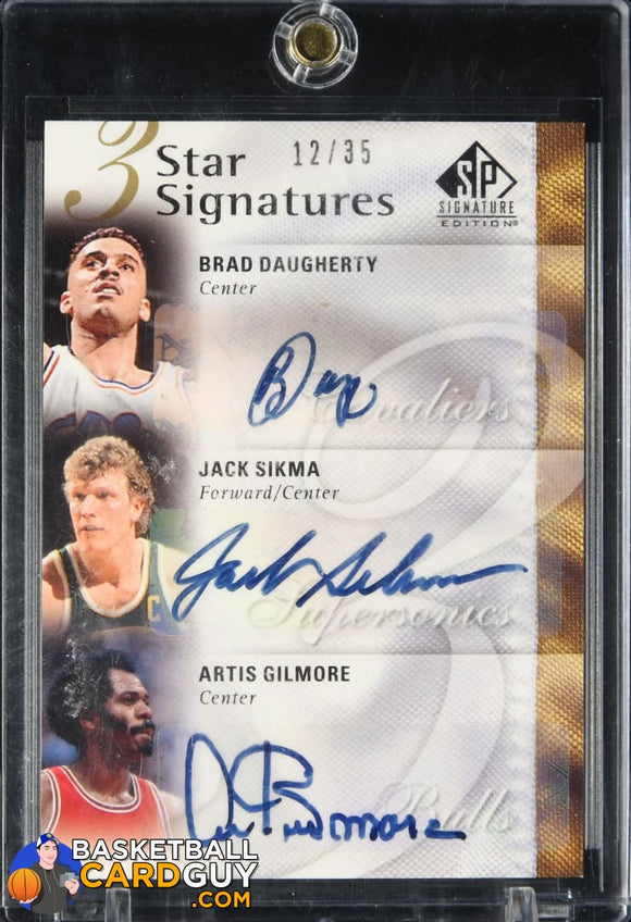 Artis Gilmore/Jack Sikma/Brad Daugherty 2009-10 SP Signature Edition 3 Star Signatures #/35 autograph, basketball card, numbered