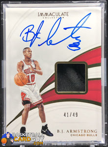 B.J. Armstrong 2018-19 Immaculate Collection Sneaker Swatches Signatures #/49 - Basketball Cards