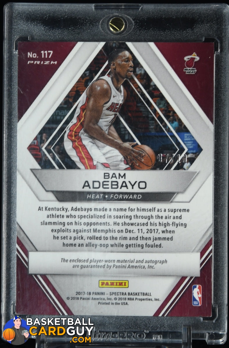 Bam Adebayo 2017-18 Panini Spectra Gold #117 JSY AU RPA RC #/10