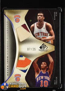 Bernard King/Walt Frazier 2006-07 SP Game Used Authentic Fabrics Dual Patches #/25 basketball card, numbered, patch