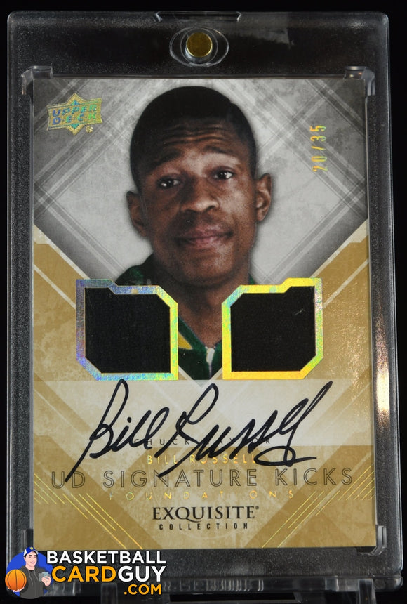 Bill Russell 2013-14 Exquisite Collection Signature Kicks Foundations #SFBR #/35 autograph, basketball card, exquisite, numbered, patch