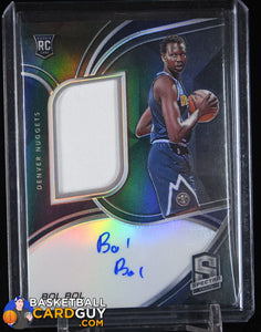 Bol Bol 2019-20 Panini Spectra #215 JSY AU #/149 autograph, basketball card, jersey, numbered, rookie card