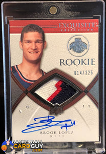 Brook Lopez 2008-09 Exquisite Collection #64 JSY AU RC - Basketball Cards