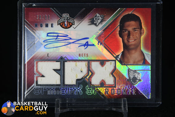 Brook Lopez 2008-09 SPx #119 JSY AU RC #/99 autograph, basketball card, jersey, numbered, rookie card