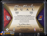 Brook Lopez/Robin Lopez 2008-09 Upper Deck Premier Rare Patch Rookies Dual #/25 RC basketball card, numbered, patch, rookie card