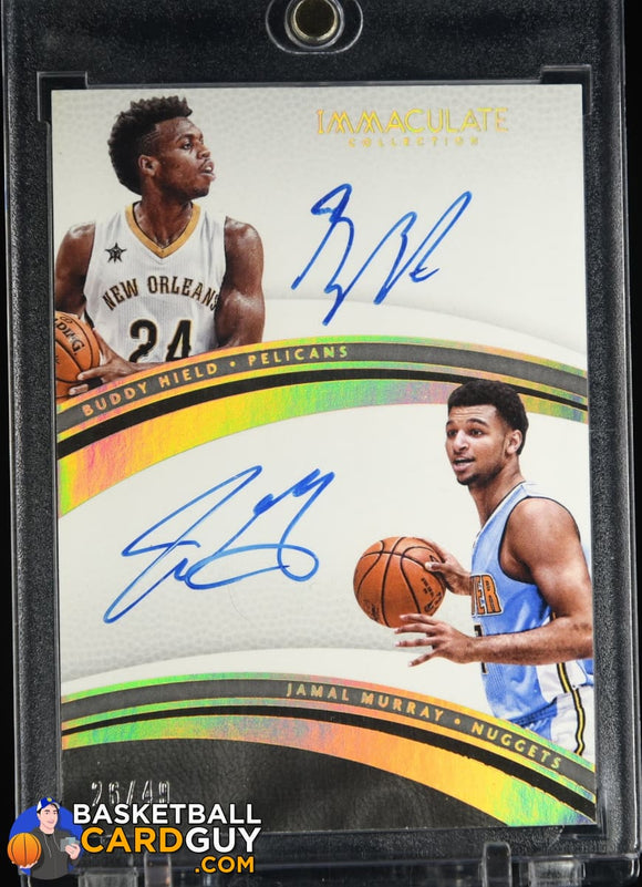 Buddy Hield/Jamal Murray 2016-17 Immaculate Collection Dual Autographs RC #/49 autograph, basketball card, numbered, rookie card