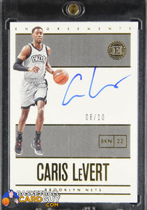 Caris LeVert 2019-20 Panini Encased Endorsements Gold #/10 autograph, basketball card, numbered