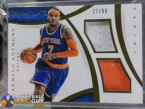 Carmelo Anthony 2014-15 Immaculate Collection Dual Memorabilia - Basketball Cards