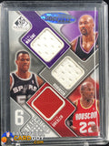 Carmelo Anthony/David Robinson/Clyde Drexler/Kevin Garnett/Amare Stoudemire/Karl Malone 2009-10 SP Game Used Six Star Swatches #6SMGSADR #/99 - Basketball Cards