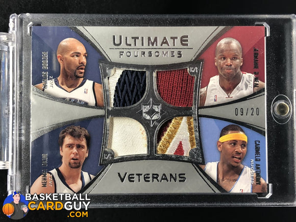 Carmelo Anthony/Jermaine O'Neal/Mehmet Okur/Carlos Boozer 2008-09 Ultimate Collection Patches Foursome Veterans #UFVAS07 - Basketball Cards