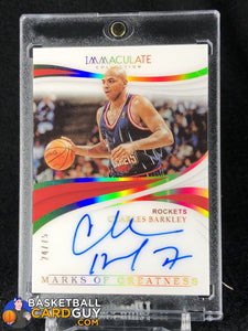 Charles Barkley 2018-19 Immaculate Collection Marks of Greatness Autographs #/75 - Basketball Cards