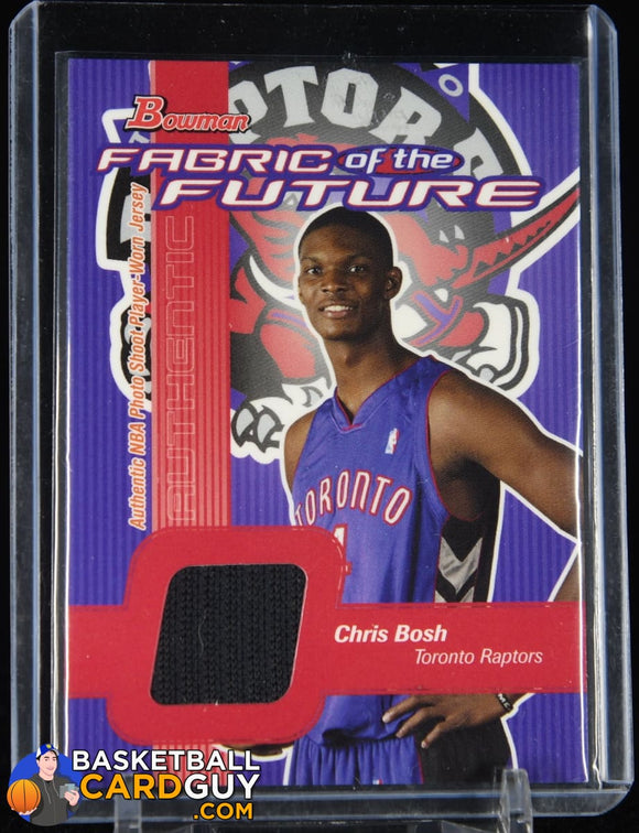 Chris Bosh 2003-04 Bowman Fabric of the Future #CB basketball card, jersey, rookie card