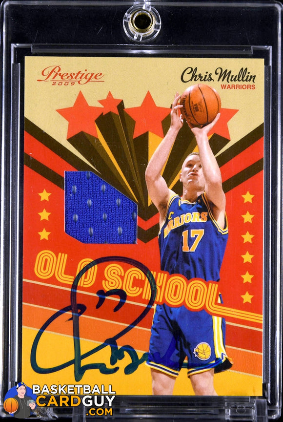 Chris Mullin 2009 Prestige Old School Jersey Autograph Signed @ The 2022 National autograph, basketball card