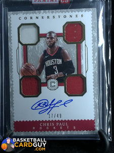 Chris Paul 2017-18 Panini Cornerstones Quad Relic Autographs #/49 - Basketball Cards
