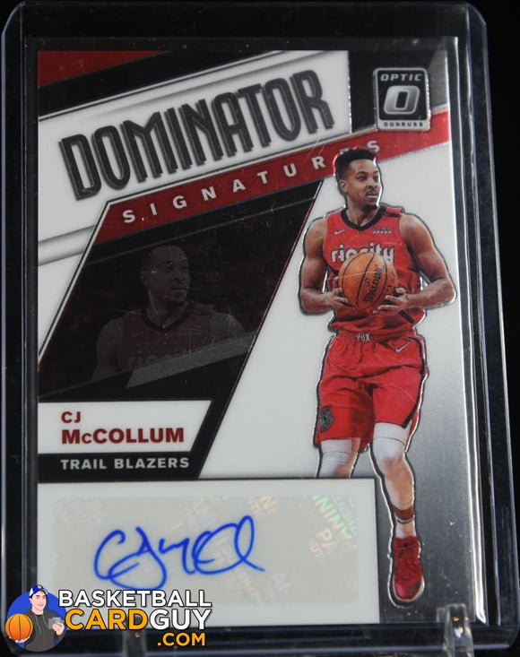 CJ McCollum 2019-20 Optic Dominator Signatures Auto #/99 autograph, basketball card, numbered