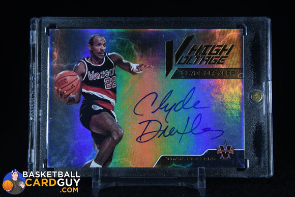Clyde Drexler 2017-18 Panini Vanguard High Voltage Signatures #/49 autograph, basketball card, numbered