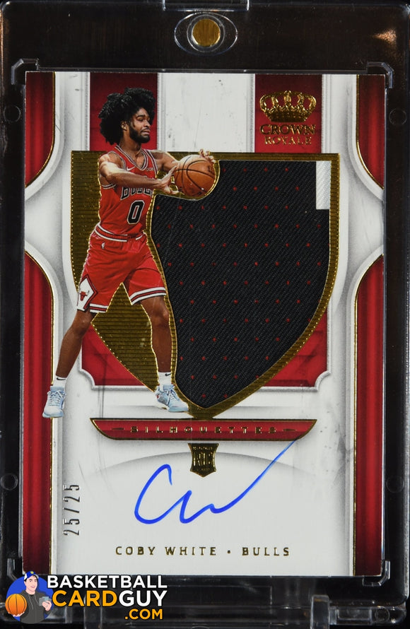 Coby White 2019-20 Crown Royale Rookie Silhouettes Prime #137 RPA #25/25 autograph, basketball card, patch, rookie card, rpa