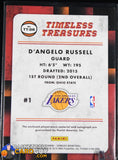 D’Angelo Russell 2015-16 Donruss Timeless Treasures Jersey Autographs RC #/75 autograph, basketball card, jersey, numbered