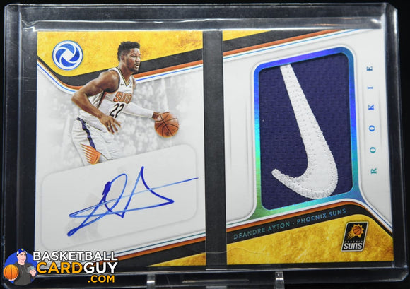 Deandre Ayton 2018-19 Panini Opulence Rookie Patch Autographs Booklet Brand Logo Nike Patch #/5 autograph, basketball card, numbered, patch,