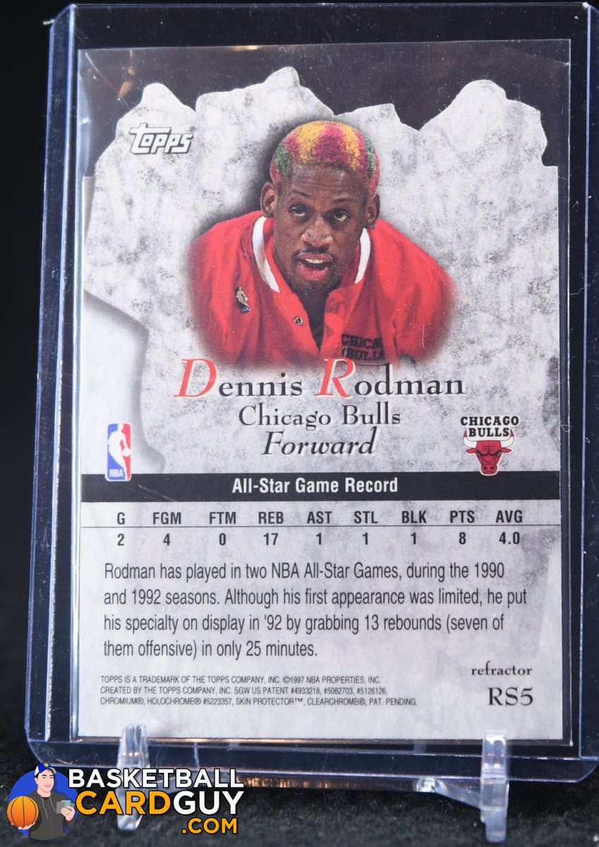 Dennis Rodman 1997-98 Topps Rock Stars Refractors Basketball Card Guy Dennis Rodman 1997-98 Topps Rock Stars Refractors Basketball Card Guy