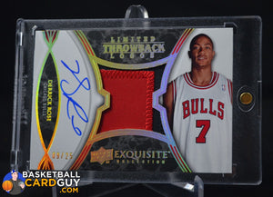 Derrick Rose 2008-09 Exquisite Collection Limited Throwback Logos Autographs - Basketball Cards