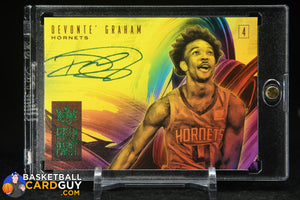 Devonte’ Graham 2018-19 Court Kings Fresh Paint Autographs Jade SSP RC autograph, basketball card, rookie card