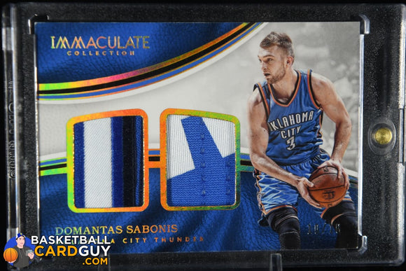 Domantas Sabonis 2016-17 Immaculate Collection Dual Materials Gold #/10 PATCH basketball card, numbered, patch, rookie card