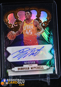 Donovan Mitchell 2017-18 Crown Royale Crown Autographs Rookies #10 autograph, basketball card, rookie card