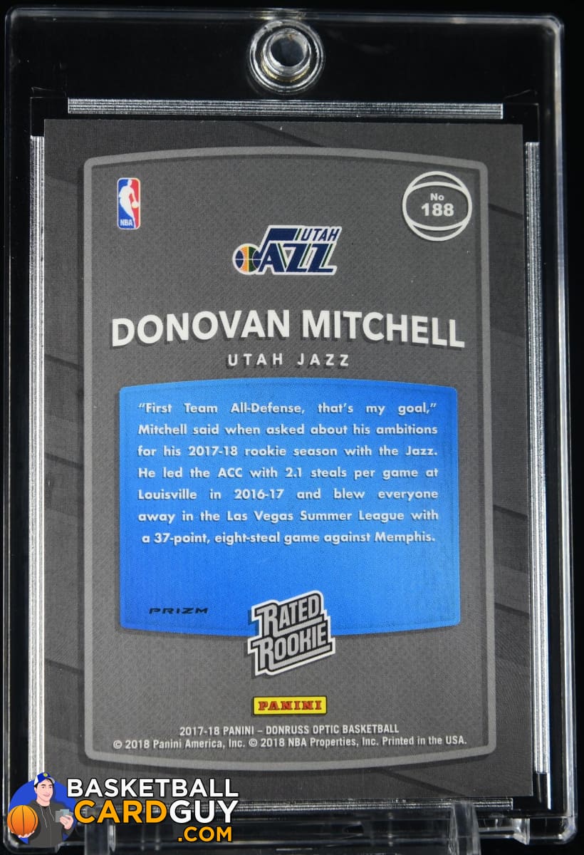 Donovan Mitchell 2017-18 Donruss Optic Purple #188 RC Donovan Mitchell 2017-18 Donruss Optic Purple #188 RC