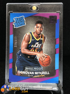 Donovan Mitchell 2017-18 Donruss Press Proof Purple #/199 Rated Rookie - Basketball Cards