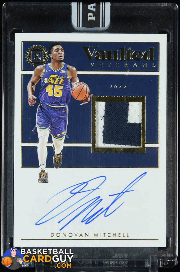 Donovan Mitchell Vaulted Veterans White Box Patch Autograph #1/1 autograph, basketball card, numbered, patch