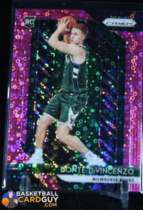 Donte DiVincenzo 2018-19 Panini Prizm Prizms Fast Break Pink #/50 RC basketball card, numbered, prizm, rookie card
