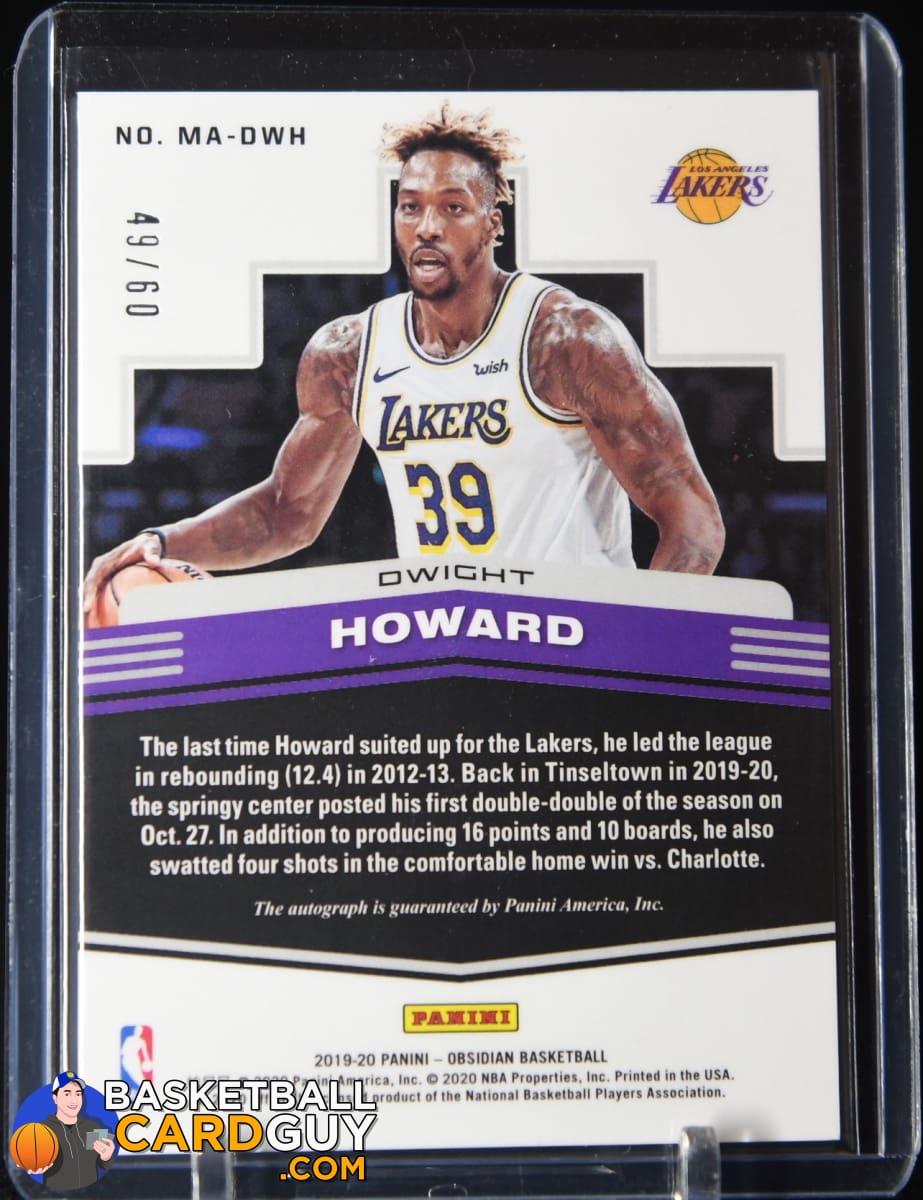 Dwight Howard 2019-20 Panini Obsidian Matrix Autographs #/60