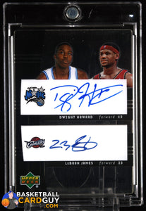 Dwight Howard/LeBron James 2004-05 Upper Deck Trilogy One Two Combo Clearcut Autographs #HJ #/25 autograph, basketball card, numbered, 